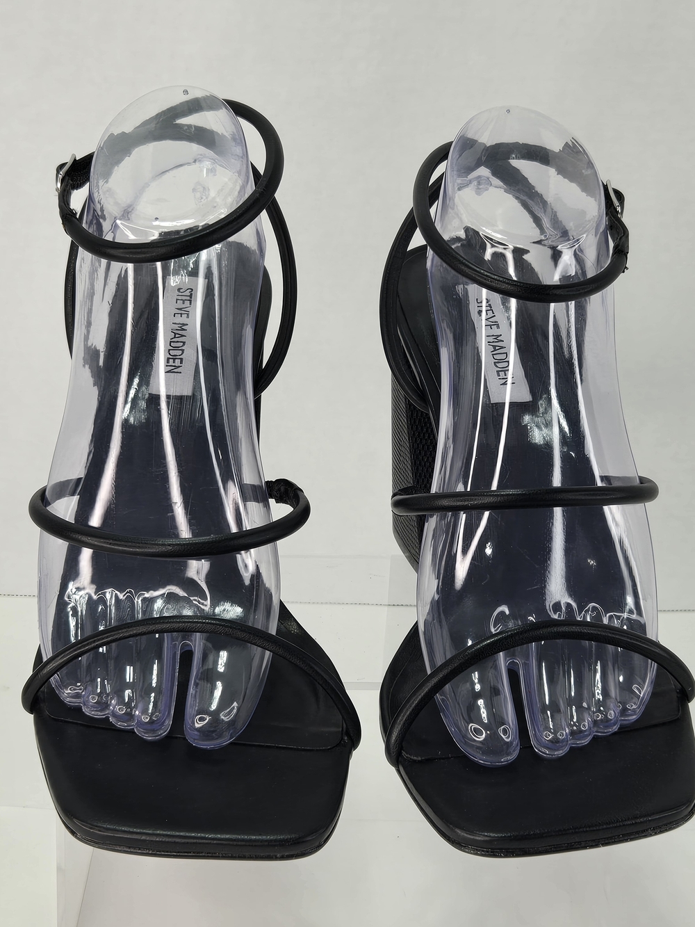 Steve Madden Kinsley Black Strappy Block Heel Sandals Women's Size 11 - Picture 3 of 13